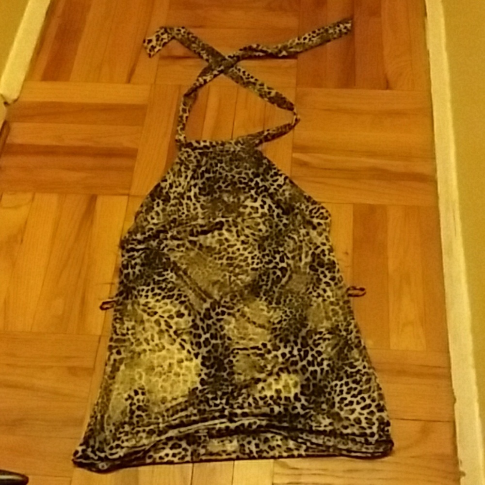 Animal print halter top